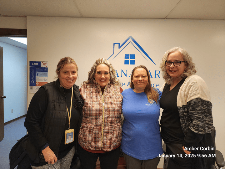 From left to right: Flavia, Amber, Dene (one of our Retention Specialists) and Joann (Administrative Assistant in the Kearney Office)