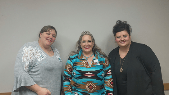 From left to right: Kaylee (Care Coordinator for the Panhandle), Amber (Marketing Director for Central & Western NE), and Susanna!